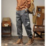 Men's Brown Multi Pocket Cargo Pants - Japanese Style