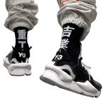 Industrial Kanji Black Crew Socks for Men