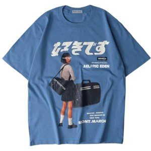 Aelfric Eden Oversized Graphic Tee in Blue
