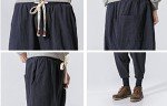 LifeHe Men's Blue Baggy Harem Pants