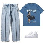 Aelfric Eden Oversized Graphic Tee in Blue