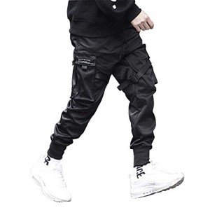 Niepce Inc Black Techwear Jogger Pants for Men