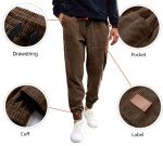 JMIERR Men's Baggy Corduroy Cargo Joggers - Brown