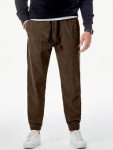 JMIERR Men's Baggy Corduroy Cargo Joggers - Brown