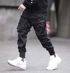 Niepce Inc Black Techwear Jogger Pants for Men