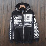 Cyberpunk Graphic Zip Up Hoodie for Men