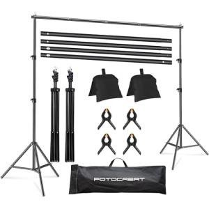 Adjustable Photography Backdrop Stand Kit with Clamps