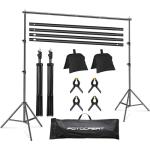 Adjustable Photography Backdrop Stand Kit with Clamps