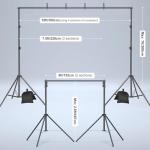 Adjustable Photography Backdrop Stand Kit with Clamps