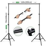 Adjustable Photography Backdrop Stand Kit with Clamps