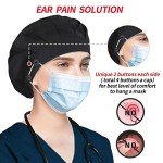 Button Bouffant Caps - B09MPK58C2