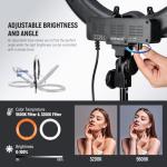 18-Inch NEEWER Ring Light Kit with Stand & Holder