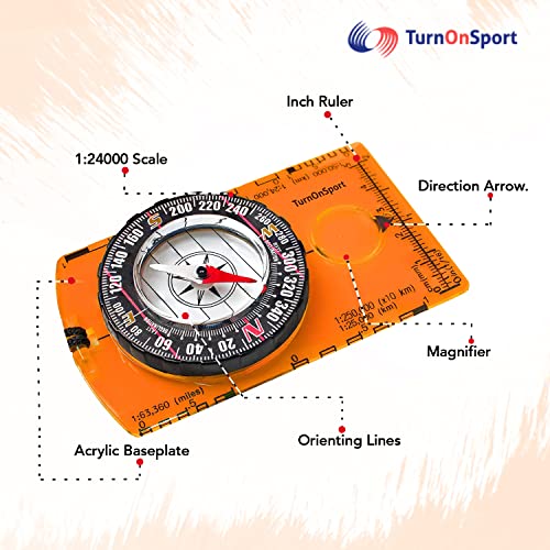 Top-of-the-line Orienteering Compass for Hiking and Camping