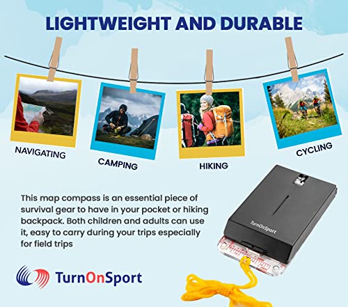 Adjustable Declination Mirror Compass - Hiking Survival Orientation