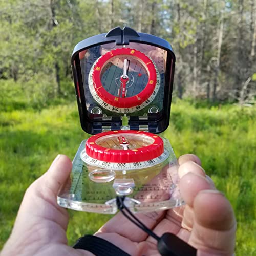 Adjustable Declination Hiking Compass with Mirror | Compact