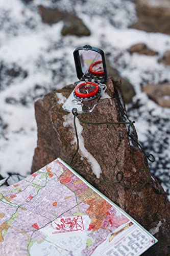 Adjustable Declination Hiking Compass with Mirror | Compact