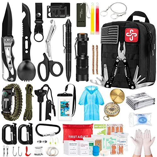 Hiking Survival Gear Kit with Trauma Bag, Men's