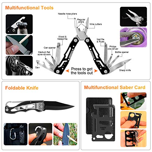 Hiking Survival Gear Kit with Trauma Bag, Men's