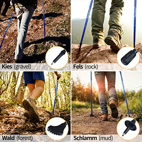 Covacure Collapsible Hiking Poles - Aluminum Alloy, Ultralight
