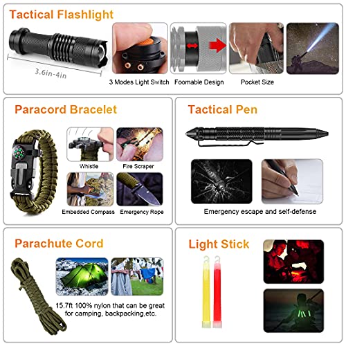 Hiking Survival Gear Kit with Trauma Bag, Men's