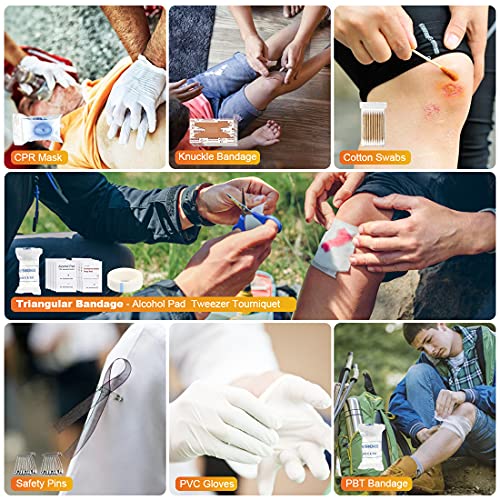Hiking Survival Gear Kit with Trauma Bag, Men's