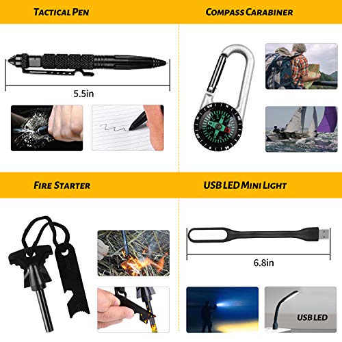 60-in-1 Outdoor Survival Gear Kit for Hiking, Camping