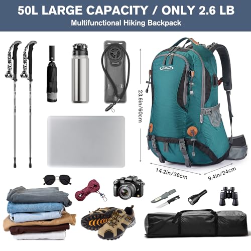G4Free 50L Waterproof Hiking Backpack for Men Women
