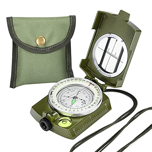 Hiking Survival Compass - Waterproof, Shakeproof, Army Green