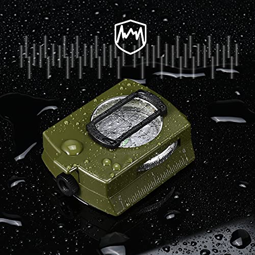 Hiking Survival Compass - Waterproof, Shakeproof, Army Green