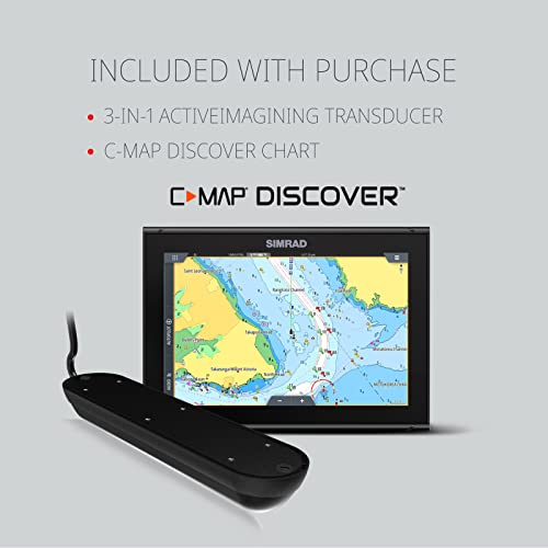 9" Simrad GO9 XSE Chartplotter with 3-in-1 Transducer
