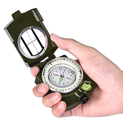 Hiking Survival Compass - Waterproof, Shakeproof, Army Green