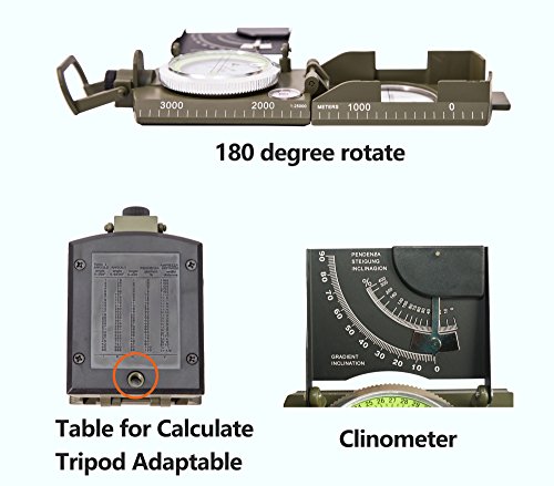 AOFAR Military Hiking Compass - Waterproof, Durable, Camo