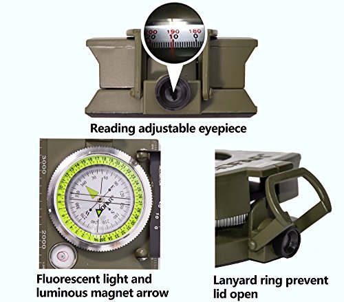 AOFAR Military Hiking Compass - Waterproof, Durable, Camo