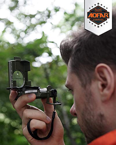 AOFAR Military Hiking Compass - Waterproof, Durable, Camo
