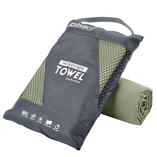 Green Microfiber Hiking Towel, 24x48