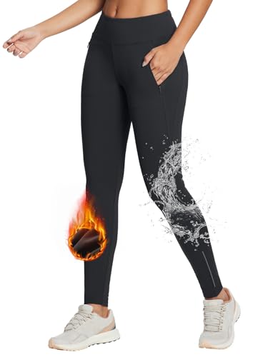 BALEAF Women's Fleece Leggings - Water Resistant Hiking