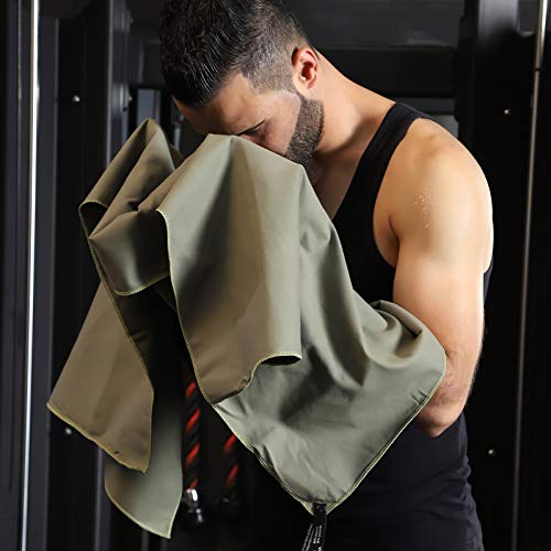 Green Microfiber Hiking Towel, 24x48