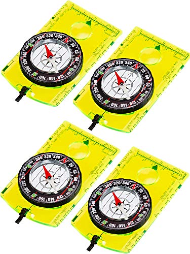 4-Piece Waterproof Map Reading Compass for Hiking