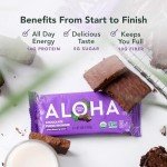 ALOHA Organic Plant-Based Protein Bars | Chocolate Fudge Brownie | Vegan, Gluten-Free, Paleo, Low-Carb, Non-GMO, Soy-Free, 12 Count