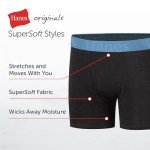Hanes Ultimate Big Hanes Originals Ultimate Supersoft Boys' Boxer Brief Underwear, Assorted, Black 5-Pack