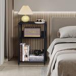 LELELINKY 3-Tier Vinyl Record Storage Side Table