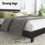 Queen Bed Frame with Charcoal Upholstered Headboard
