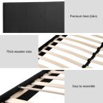 Queen Bed Frame with Charcoal Upholstered Headboard