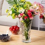 Large Crystal Clear Glass Flower Vase, 12”