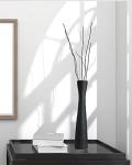 Black Tall Ceramic Vase - 16.5 Inch Minimalist Decor