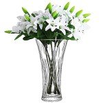 12" Tall Crystal Clear Glass Flower Vase