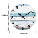 Homotte 10 Inch Silent Battery-Operated Rustic Wall Clock