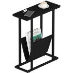 HOMEFORT Slim End Table with Magazine Holder - Black