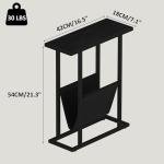 HOMEFORT Slim End Table with Magazine Holder - Black