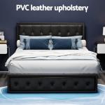 Queen Bed Frame with Tufted Headboard and Storage